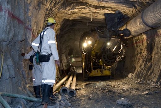 Drilling underground in a South African gold mine
