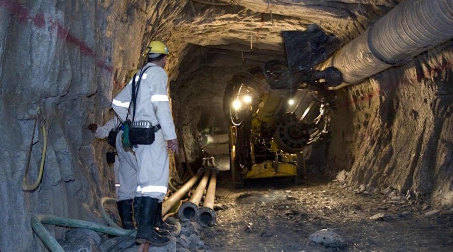 Drilling underground in a South African gold mine